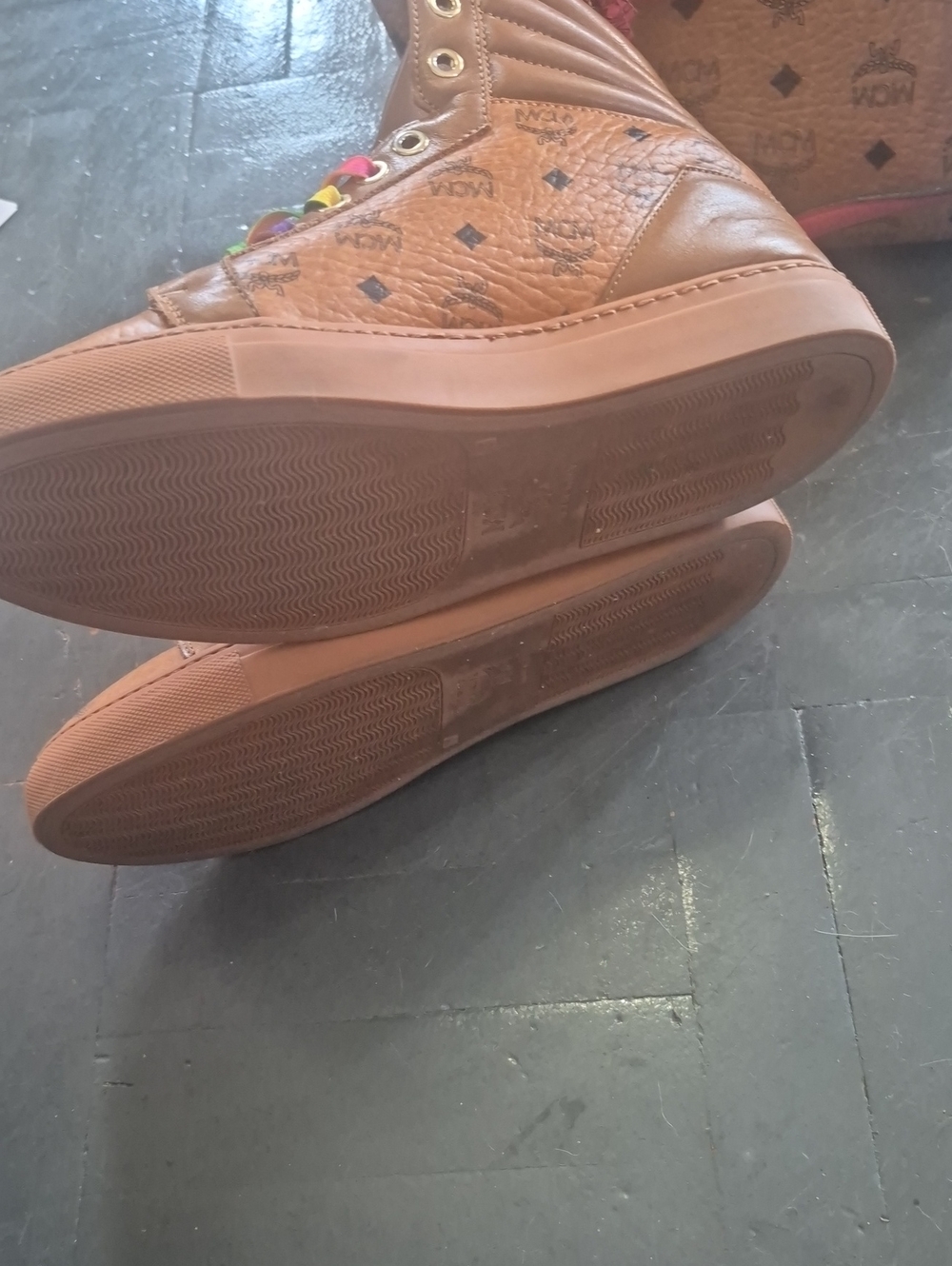 MCM Cognac Monogram Sneakers (L)9 (M)7 - Picture 6 of 11